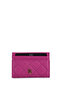 Unisex Genuine Leather Fuchsia Card Holder