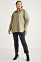 Amarabb Women's 100% Organic Cotton Oversize Fit Poplin Cuffed Khaki Large Size Shirt - 5