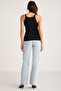 Barry Women's Regular Fit Regular Fit Cotton Lace Detailed Thin Strap Hollow Collar Black Tank Top - 5