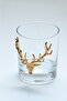Deer Figured Whiskey Glass Single / Gold Deer Figured Glass