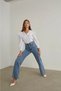 Jessi Blue Snow Wash Extra High Waist Lycra Wide Leg Palazzo Jean Trousers - 6