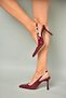 S752084908 Burgundy Patent Leather Thick Heeled Women's Shoes - 4
