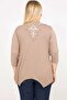 Women's Mink Large Size Back Lace Detailed Capri Sleeve Cardigan 65n35780