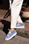 GWEN WOMEN'S JEANS BLUE LINEN SNEAKER - 2