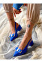 PARİ COBALT BLUE DANA SUEDE RIBBON HEELED SHOES SANDALS