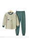 100% Cotton Long sleeve 2-Piece Pajama Set for Girls and Boys , Transitional (4 Years / Green)