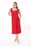 Women's Plus Size Red Square Collar Sleeveless Long Dress 65N37738 - 5