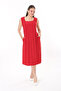 Women's Plus Size Red Square Collar Sleeveless Long Dress 65N37738 - 7