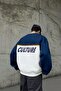 Flaw Atelier Old Skool Mold Flaw Cult Embroidered Cotton Navy Blue Jersey Sweatshirt - 2