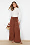 Brown Wide-Leg Woven Pants TCTSS22PL0240 - 2