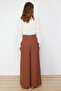 Brown Wide-Leg Woven Pants TCTSS22PL0240 - 6
