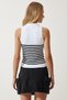 Women's White Polo Neck Striped Knitwear Blouse OW00037 - 4