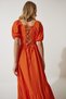 Women's Orange Heart Collar Textured Summer Knitted Dress UB00050 - 6