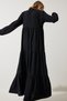 Women's Black V-Neck Long Ayrobin Dress DD01315 - 5