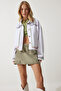 Women's White Embroidered Tasseled Oversize Denim Jacket SA00018 - 3