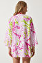 Women's Powder Green Patterned Viscose Kimono EN00615 - 9