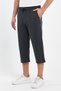 Men's Black-Anthracite Bermuda with Side Pockets Below the Knee Capri Waist Adjustable Elastic Long 2-Piece Shorts - 3