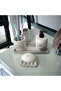 4-Piece Bathroom Set, Liquid Soap Dispenser Toothbrush Holder Concrete Accessory Set - 3