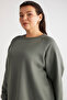 Barborabb Women's Relaxed Fleece Lined Soft Comfort Fit Green Plus Size Sweatshirt - 6