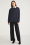 Karıus Women's Regular Fit 100% Organic Cotton Fleece Lined Round Neck Navy Blue Sweatshirt - 5