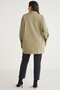 Amarabb Women's 100% Organic Cotton Oversize Fit Poplin Cuffed Khaki Large Size Shirt - 6