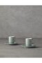 Angely New Bone China 4 Pieces Coffee Cup Set for 2 Persons Gray - 2