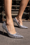 PAEL WOMEN'S SILVER SEQUINED STILETTO - 3