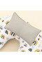 Muslin Double Sided Nursing Pillow and Small Pillow - Gray Muslin - Mustard Rainbow - 4