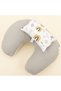 Muslin Double Sided Nursing Pillow and Small Pillow - Gray Muslin - Mustard Rainbow - 2