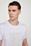 Men's Slim Fit Slim Fit 100% Cotton Soft Texture Printed White Crew Neck T-Shirt - 3