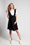 SCARLETT Straps Frilly Comfortable Black Maternity Salopet Skirt - 4