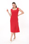 Women's Plus Size Red Square Collar Sleeveless Long Dress 65N37738 - 4