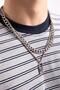 Flaw Atelier Basic Navy Blue Striped Gray Oversize T-Shirt - 3