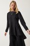 Women's Black Flowing Tunic Palazzo Knitted Suit DD01318 - 5