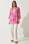 Women's Pink Ecru Patterned Viscose Kimono EN00615 - 8