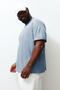 Light Blue Large Size Oversize Cotton T-Shirt - Tmnss23Ts00139 - 2