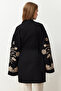Black Woven Embroidered Cape & Abaya & Kimono TCTSS24KF00018 - 6