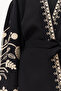 Black Woven Embroidered Cape & Abaya & Kimono TCTSS24KF00018 - 4