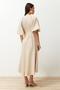 Stone-Belted Half Balloon Sleeve Linen Look Woven Shirt Dress TCTSS24EB00014 - 6