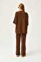 Women's Bitter Brown Top Kimono Bottom Pants Set TKM-19000280 - 5