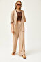 Women's Beige Top Kimono Bottom Pants Set TKM-19000280