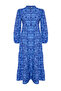 Cobalt Blue Patterned Half Placket Wide Fit Cotton Woven Dress TCTSS23EB00222 - 7