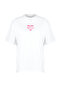 Ekru %100 Kalın Pamuklu Sırt ve Ön Kalp Baskılı Oversize/Rahat Kesim Örme T-Shirt TWOSS24TS00236 - 7
