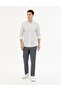 Navy Blue Slim Fit Long Sleeve Shirt Fashion LIGHTNING - 2