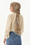 Tulip Leaf Pattern Beige-Mink Cotton Shawl - 7