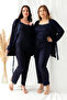 Robe-Style Lace Detail Pegasus Women's Pajama Set-Bridal Set- Wide Size Range - 4