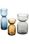 3 Piece Multi-Colored Mixed Glass Vase Set 13 cm 11 cm 9 cm