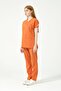 Salmon Lycra Scrubs Cargo Pocket Doctor Nurse Uniform Bat Sleeve Set Unisex - 3