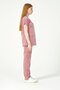 Dusty Rose Lycra Scrubs Cargo Pocket Doctor Nurse Uniform Bat Sleeve Set Unisex - 3