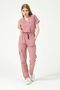 Dusty Rose Lycra Scrubs Cargo Pocket Doctor Nurse Uniform Bat Sleeve Set Unisex